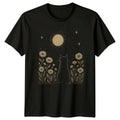 Cat Gazing At Moon With T-Shirt Celestial Lover Birthday Gift For Him And Her
