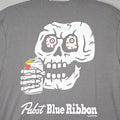 PBR Pabst Blue Ribbon SHIRT MENS LARGE GRAY BEER SKULL CASUAL DRINK PARTY NWT