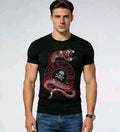 New Men Luxury Diamond Snake Rhinestones Fashion Gothic T-Shirt High Quality