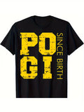 Funny Filipino 'Pinoy Pogi Since Birth' Men's Cotton T-Shirt - Black with Bold Y