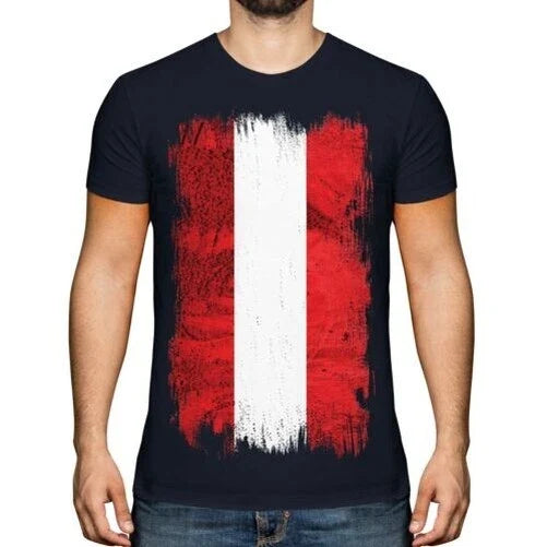 Austria Grunge Flag Men T-Shirt Österreich Football Gift Shirt