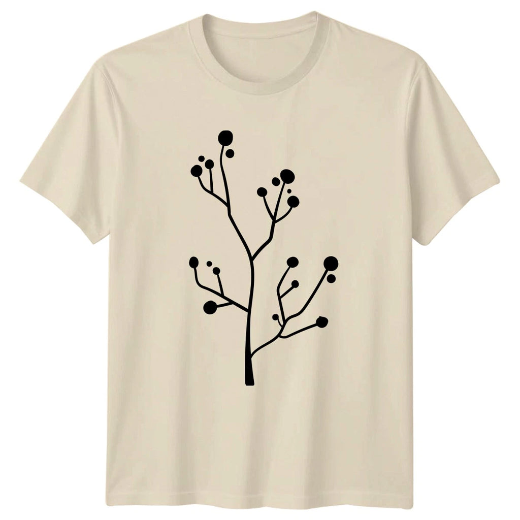 Elegant Minimalist Botanical Plant Art T-Shirt Botanical Nature Birthday Gift