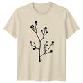 Elegant Minimalist Botanical Plant Art T-Shirt Botanical Nature Birthday Gift