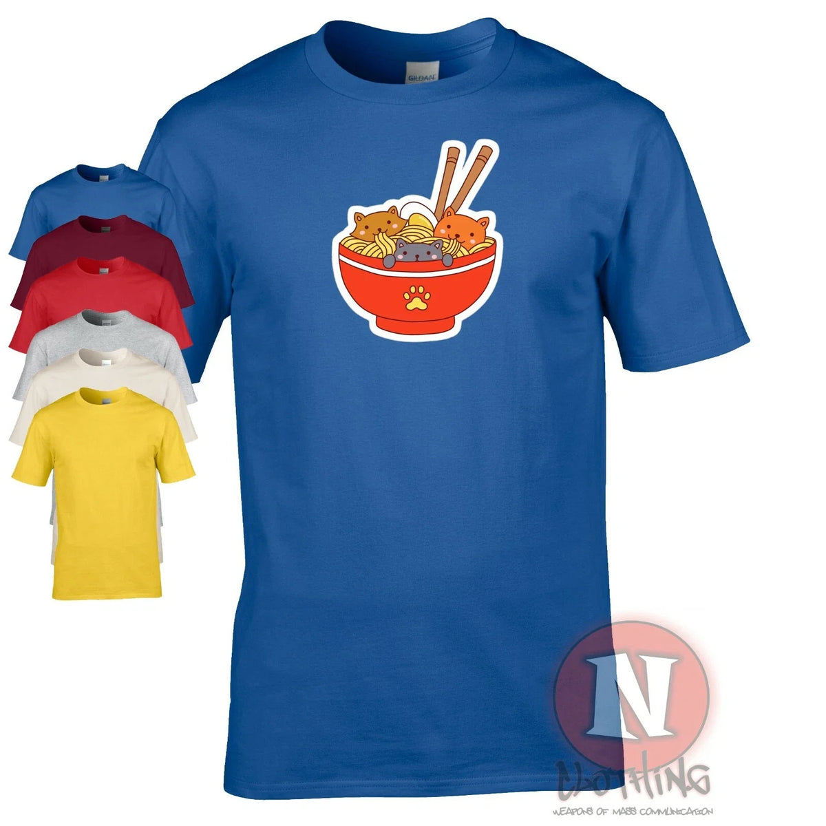 T-shirt Ramen Avec Des Petits Chats Japonais Asiatique Noodle Félin Kawaii
