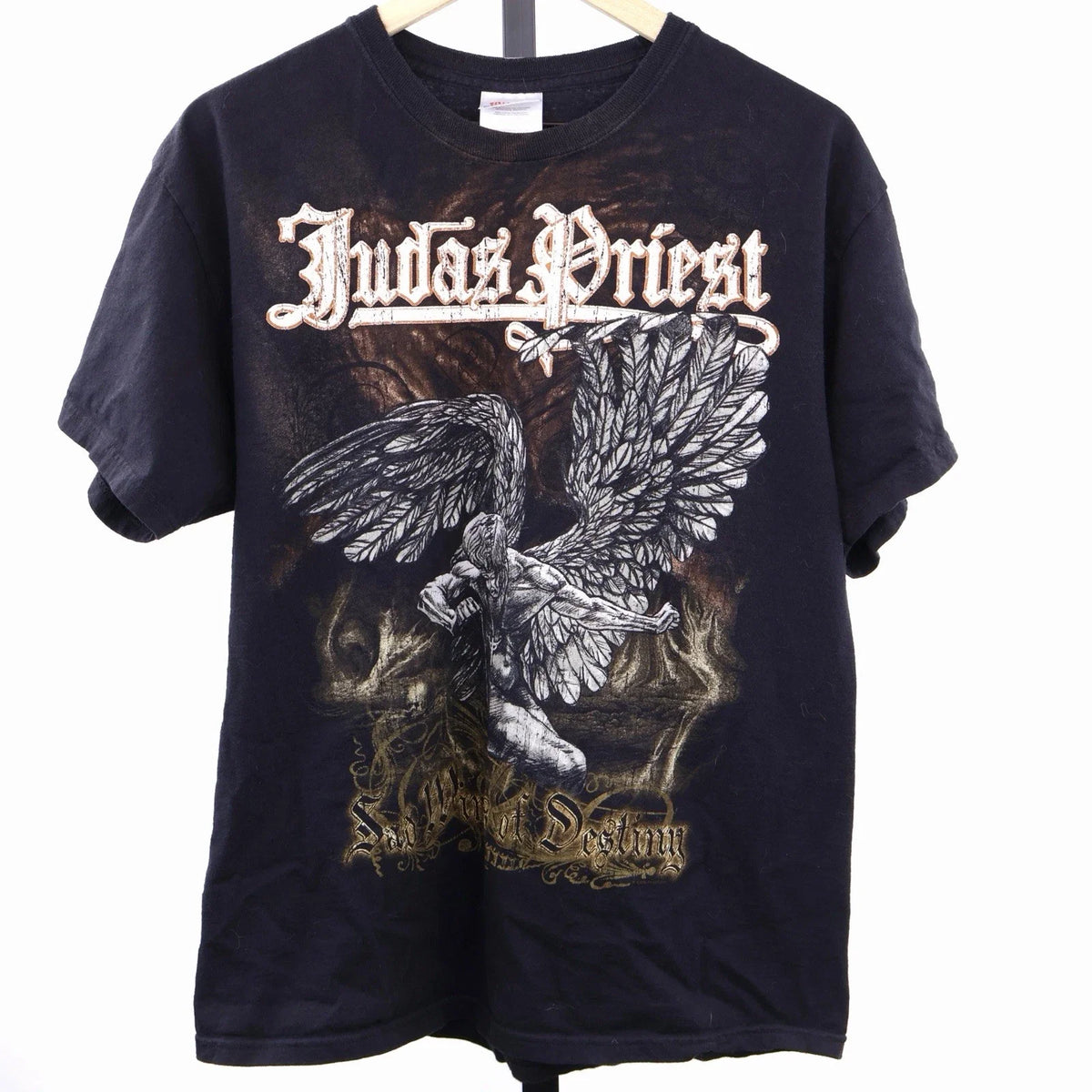 Vintage Y2K Judas Priest Sad Wings Of Destiny Shirt L Tie Dye Hanes Heavyweight