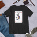 Dog Court Jester Clown Playing Card Lazy Halloween Costume t-shirt