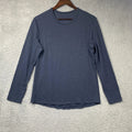 Lululemon Shirt Mens Large Blue Long Sleeve Crew Neck Soft Stretch Athletic Logo