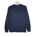 LL Bean River Driver Henley Shirt Men Medium Long Sleeve Traditional Fit Blue