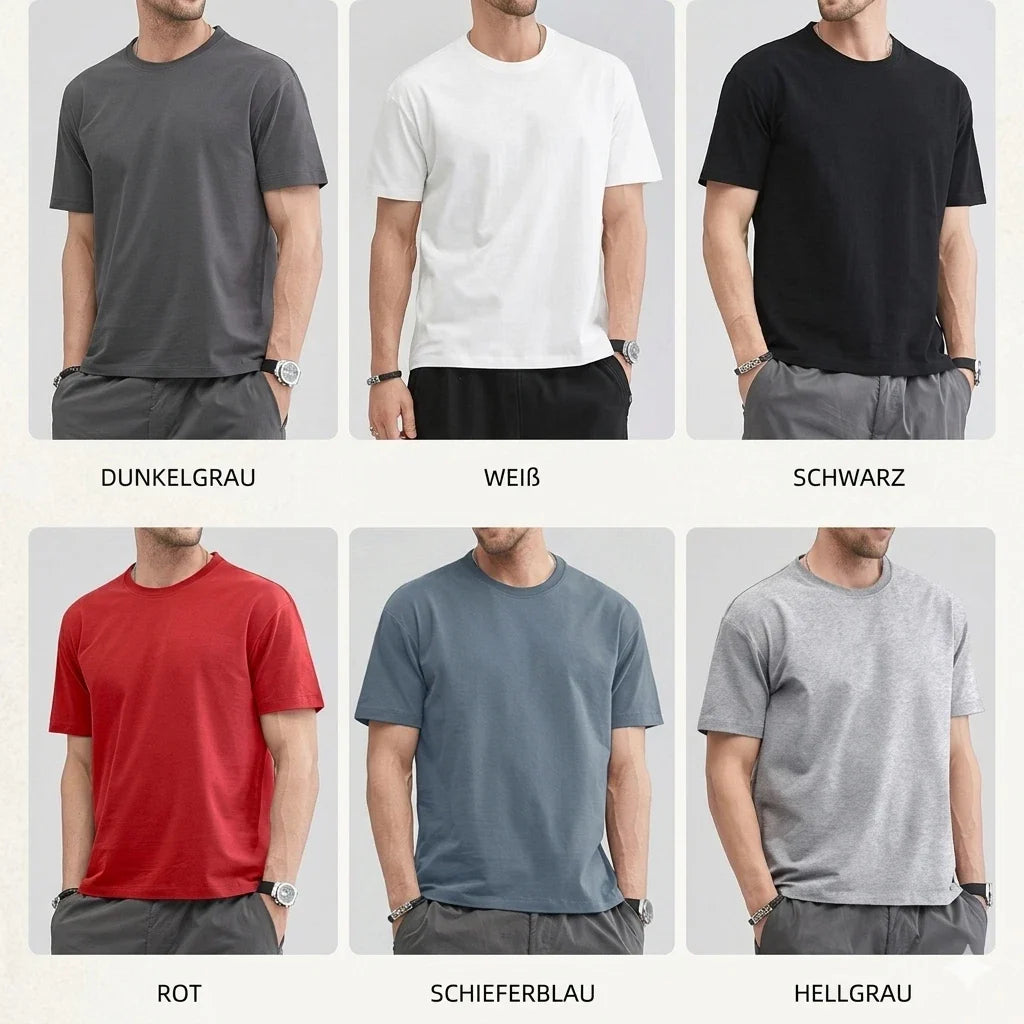Mens T-Shirt Basic Crew Neck Short Sleeve Shirt Cotton Plain Set Casual Mix