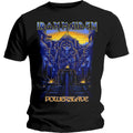Men's Iron Maiden Dark Ink Powerslaves Slim Fit T-shirt Large Black