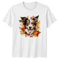 Cute Fall Dog Watercolor Clipart T-Shirt Aussie Dog Gift For Him And Her