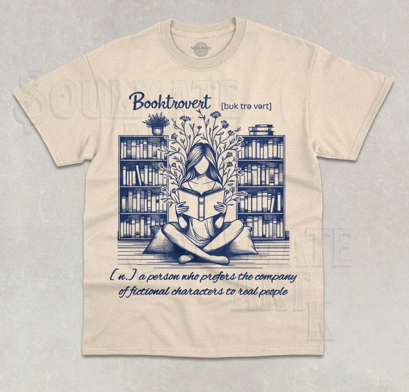 Booktrovert T-Shirt Funny Meme Book Worm Lover Joke Fictional Character Shirt