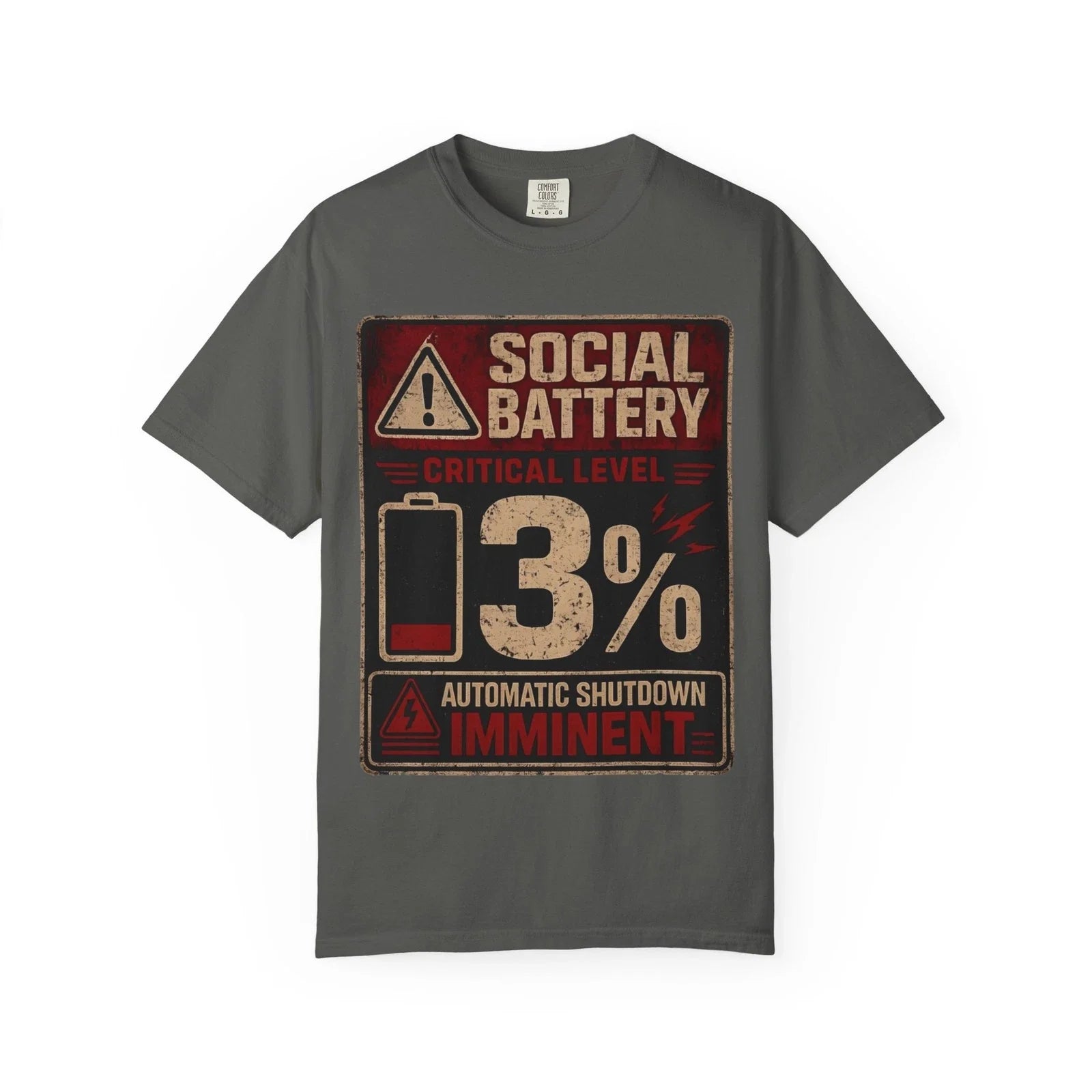Social Battary | Introvert Warning Shirt | Funny Introvert Quote T-shirt