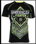 AMERICAN FIGHTER Black Neon Yellow VALDOSTA  Athletic Graphic T-shirt NWT