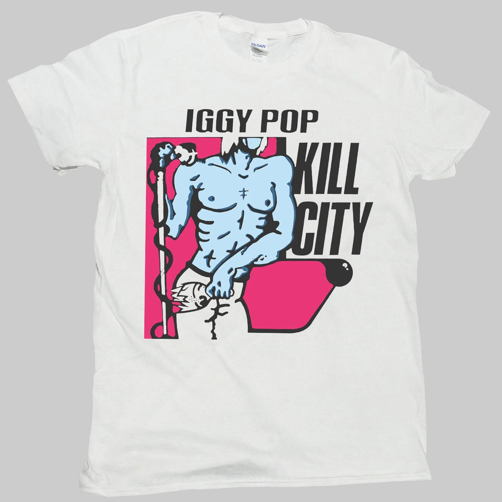 Iggy Pop Punk Rock Short Sleeve White Unisex T-shirt S-3XL
