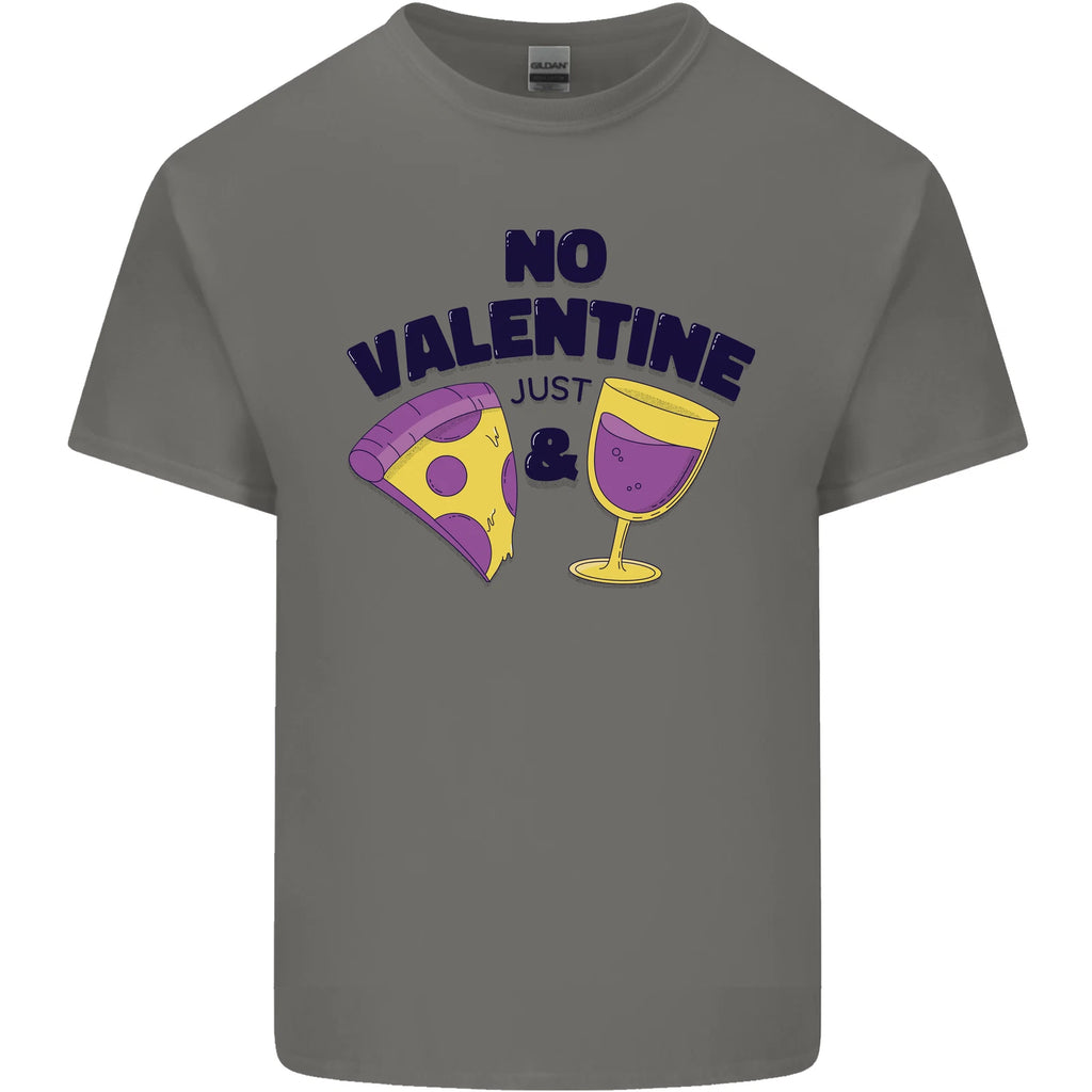 Anti Valentines Day Just Pizza & Wine Mens Light Cotton T-Shirt