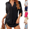 Drawstring Summer Swimsuit Cover Women s Beach Shirt Fashionable Coverup