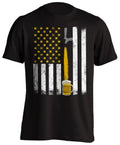 Funny T-Shirts US Flag Beer Short-Sleeve T-Shirt Beer Lovers Patriotic Novelty