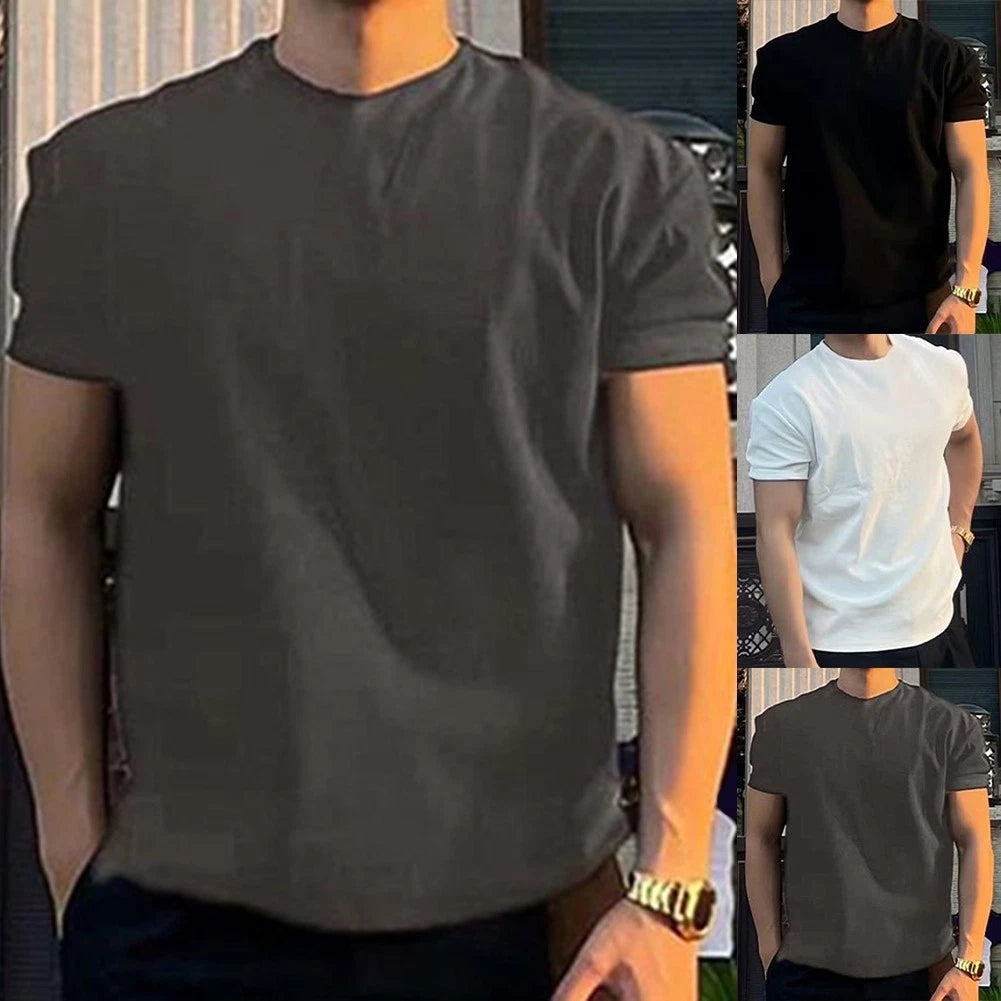 Gym Daily Wear Mens Loose Tee 95% Polyester 5% Spandex Casual Style Four Seasons