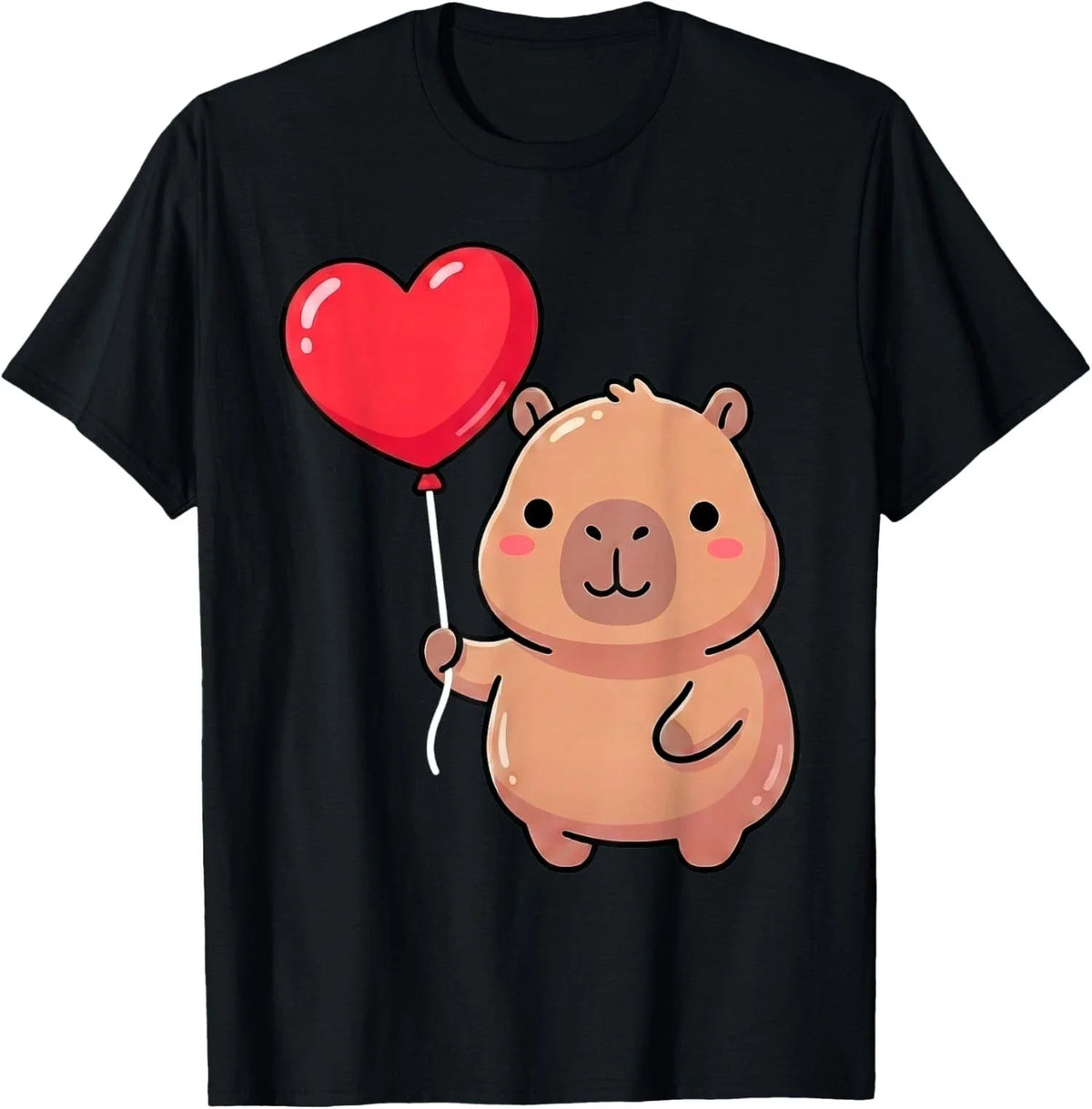 Cute Valentine Capybara Heart Balloon Kawaii Unisex T-Shirt