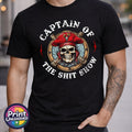 Captain Of The Sh*t Show T Shirt Funny Pirate Skull Sarcastic Humour Tee Unisex