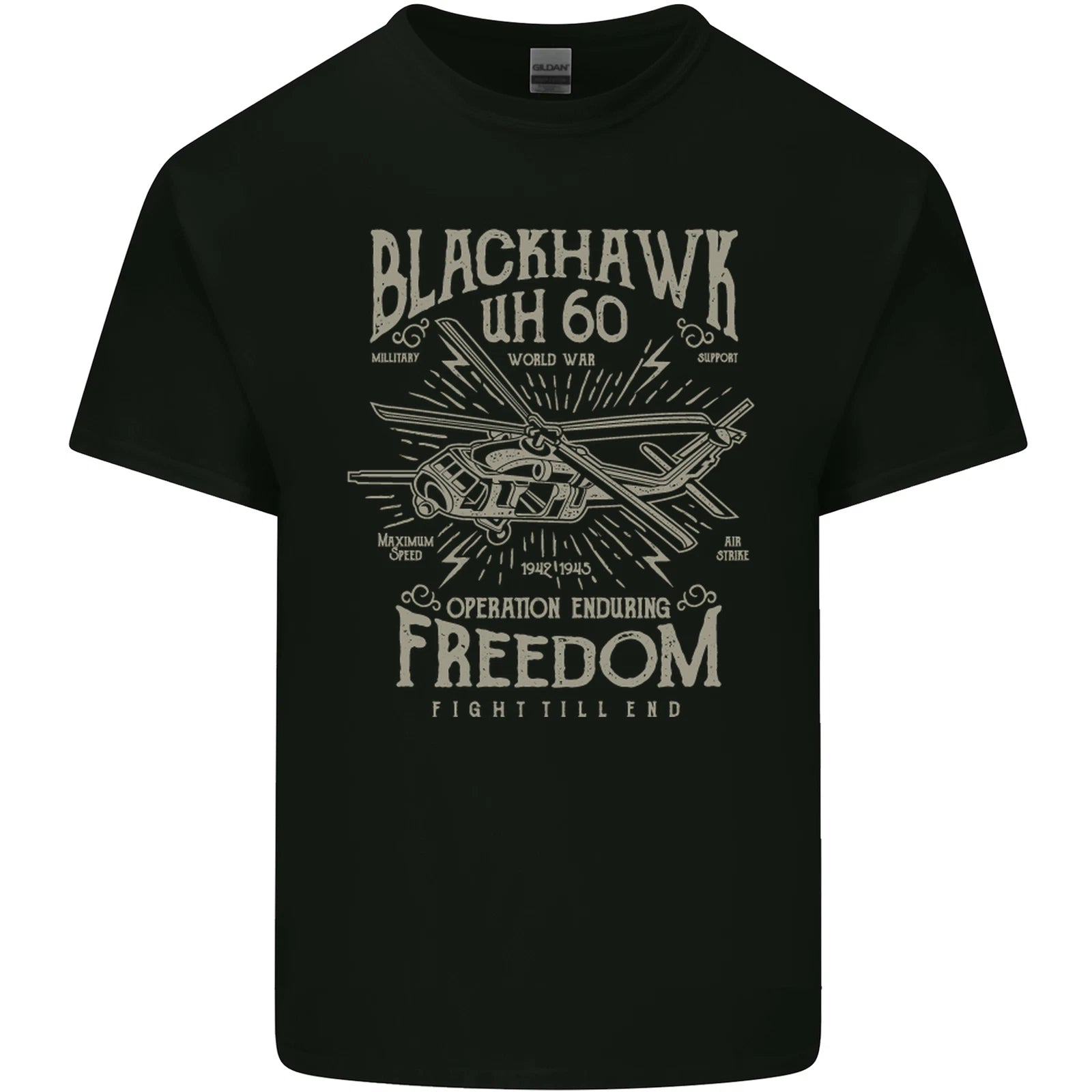 Blackhawk Uh60 Military Helicopter Army Mens Light Cotton T-Shirt