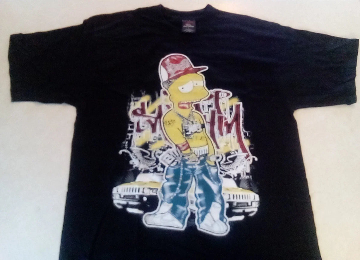 Vintage Bart Simpson Gangster Y2K era  CH Gold Series T-Shirt Large Shirt New!