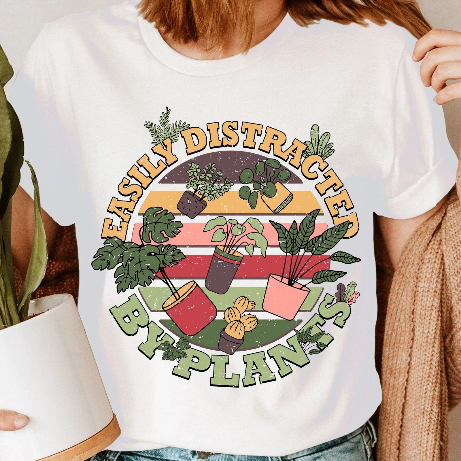 Easily Distracted Plant Lover Shirt,Gardening Shirt Gardener T-Shirt #GDRN