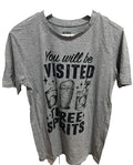 Crew Neck Gray Beer You will be visited three Sprits Top T Shirt Unisex S NEW