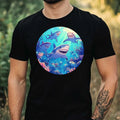 Mens Group Of Sharks Motif Cotton T-Shirt Size XS to 5XL