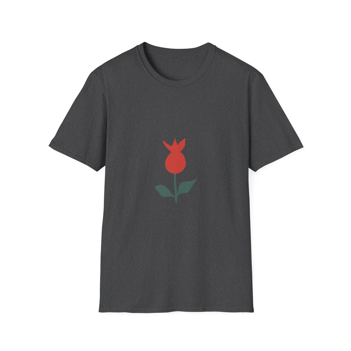 Simple Tulip Flower T Shirt Soft Breathable Cotton Minimal Graphic Casual Tee
