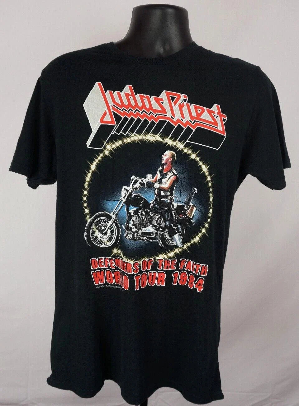 Judas Priest 1984 World Tour Shirt Men's XL Black Graphic Shirt New