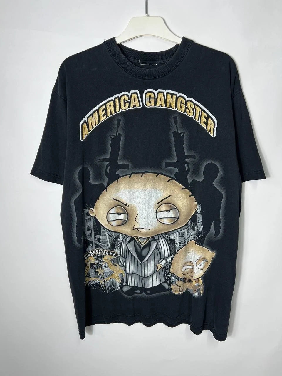 Y2k streetwear America Gangster Cartoon Graphic T-Shirt