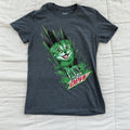 😼 Vintage Y2K Mountain Dew Green Kitten Scratching T-Shirt Size Small *RARE* 🍵