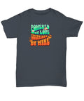 Funky 'Powered by Love, Sustained by Wine' T-Shirt - Fun Loving Wine Tee - Unise