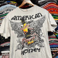 Y2K wild turkey American honey whisky graphic big print  t shirt white