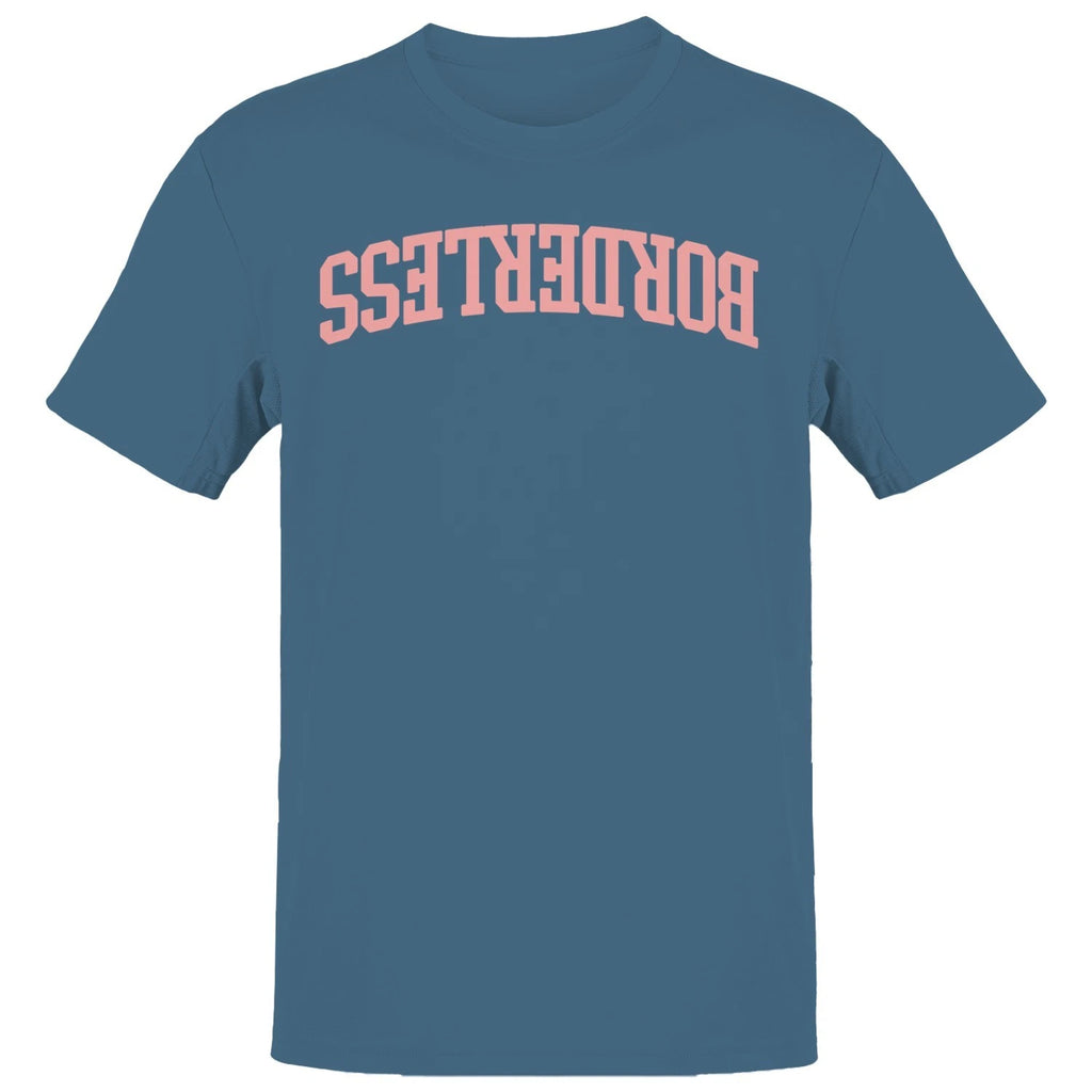Bordrless Bold Arched Typography Men's T-Shirt