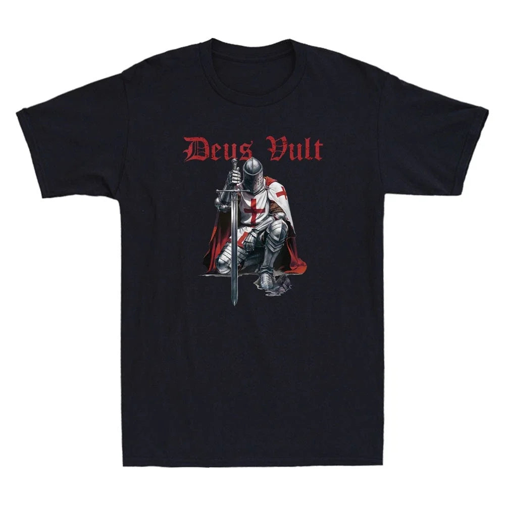 Deus Vult Knight Templar Crusades Christian Warrior Men's Short Sleeve T-Shirt