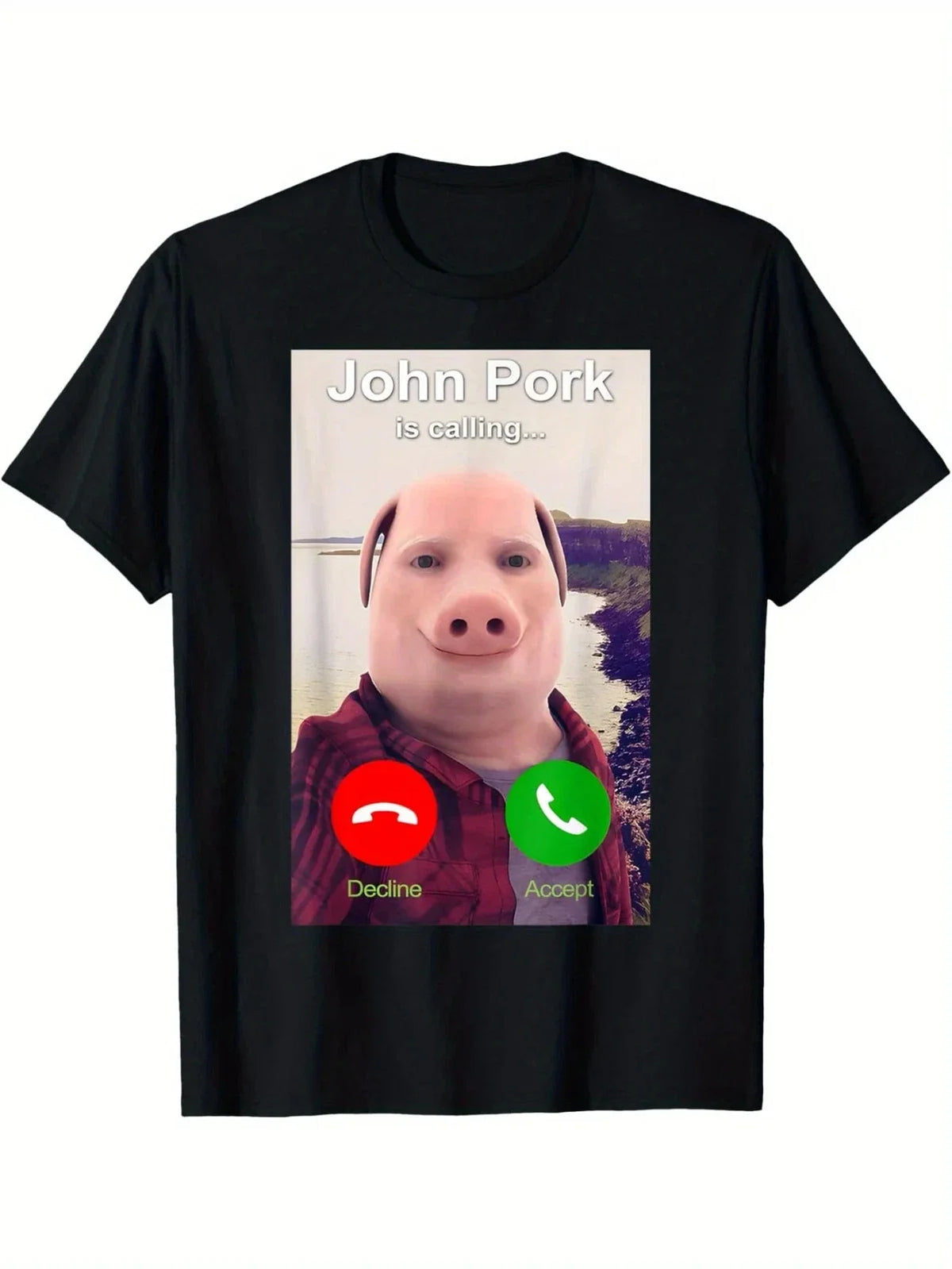 Funny John Pork Is Calling Meme Print T Shirts Men Women Humour Short Sleeve