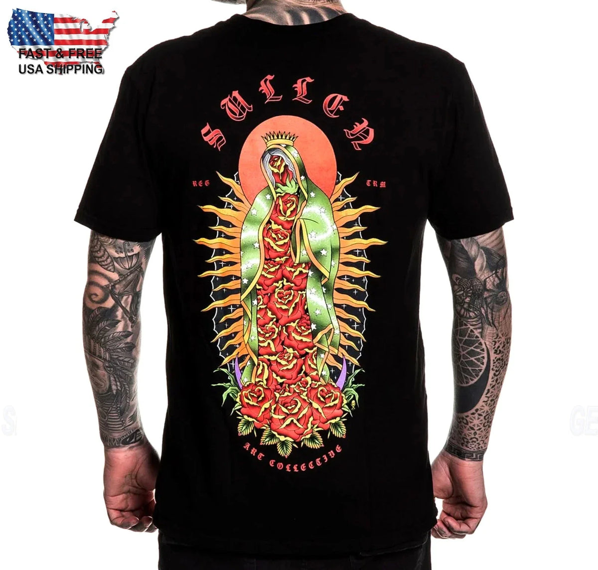 Sullen Art Collective Saint Rosa Premium SCM7390 Manga Corta T-Shirt para Hombre