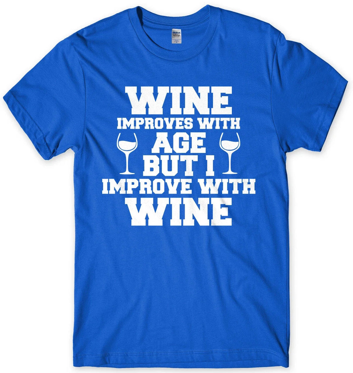 Wine Improves With Age I Improve With Wine Mens Funny Unisex T-Shirt