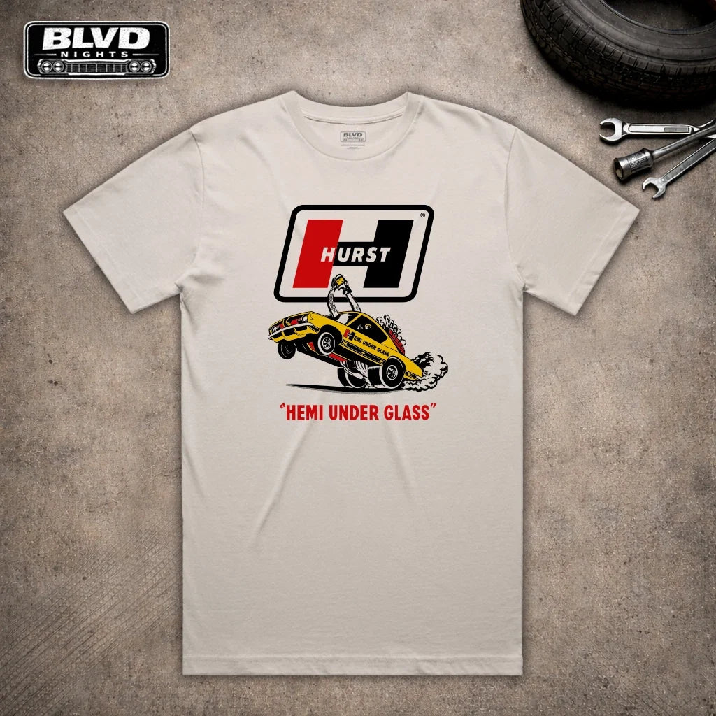 Hurst Shifters T Shirt | Vintage Muscle Car parts T shirt | Hemi Chrysler Mopar