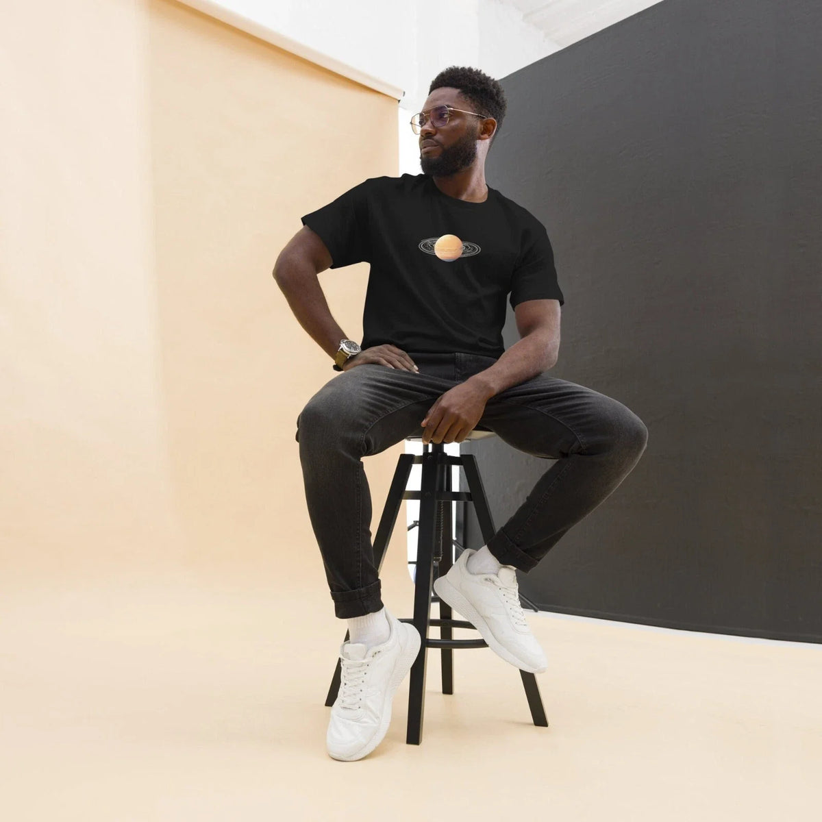 Gilded - Solar System Design With Back - Minimalistic Shirt