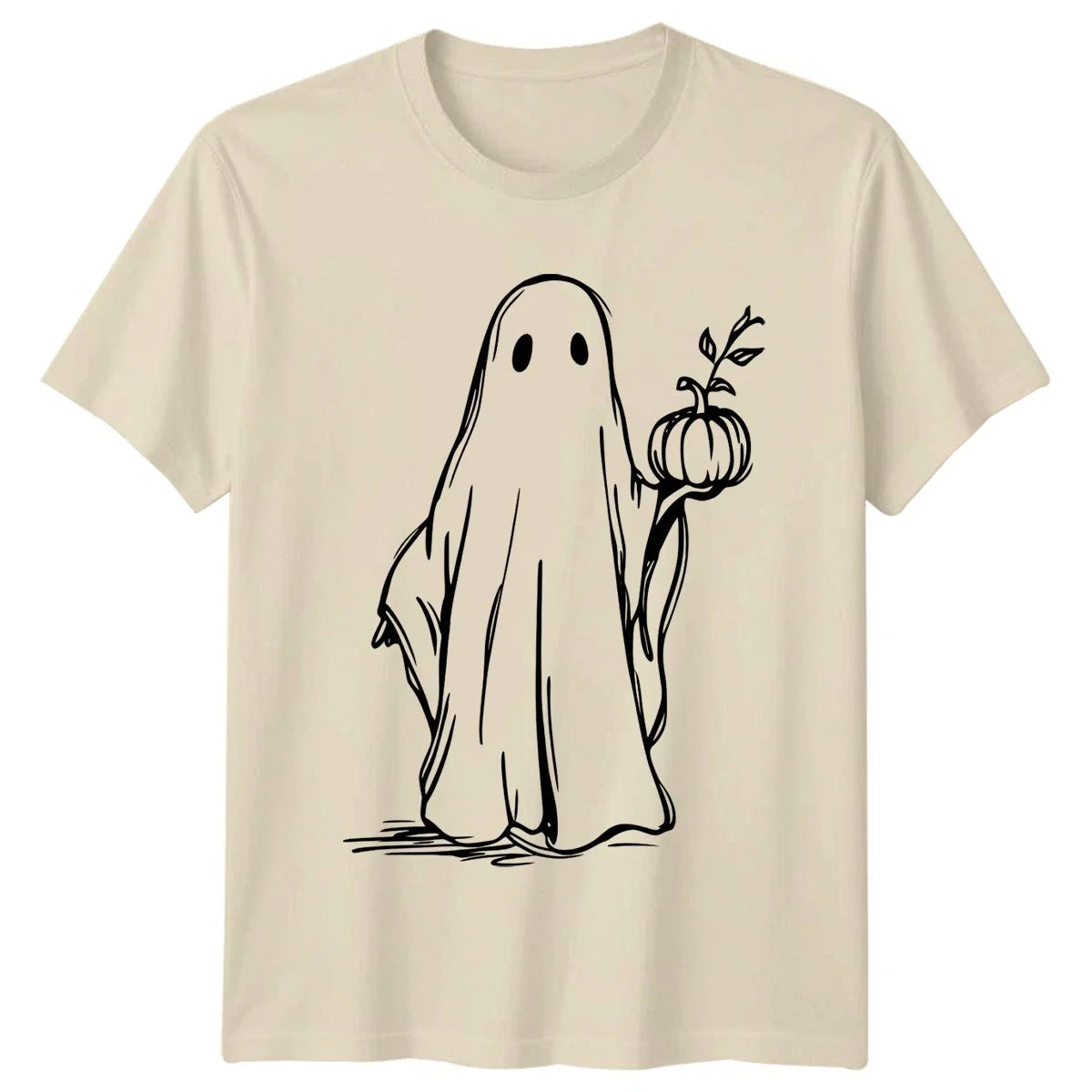 Ghost Holding Pumpkin T-Shirt Halloween Spooky Gift For Him And Her