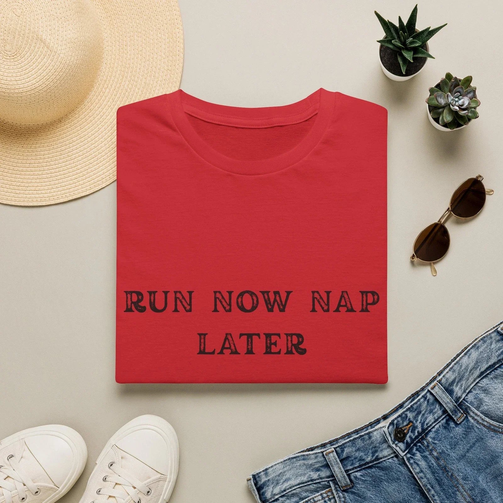 Run Now Nap Later T-Shirt | Funny Running Quote Tee