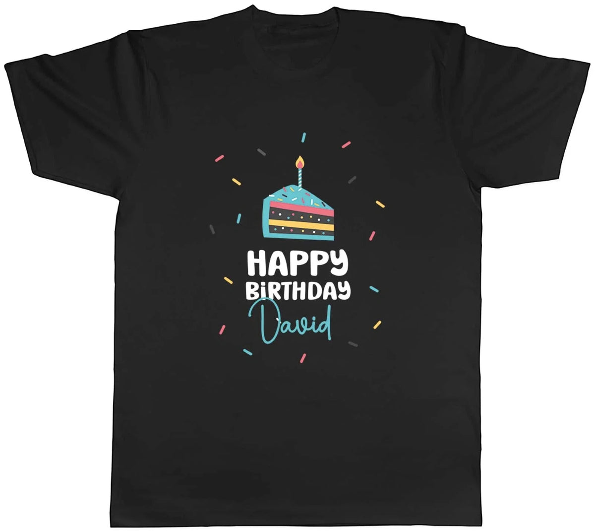 Personalised Happy Birthday Celebration In Blue Mens Unisex T-Shirt Tee Gift