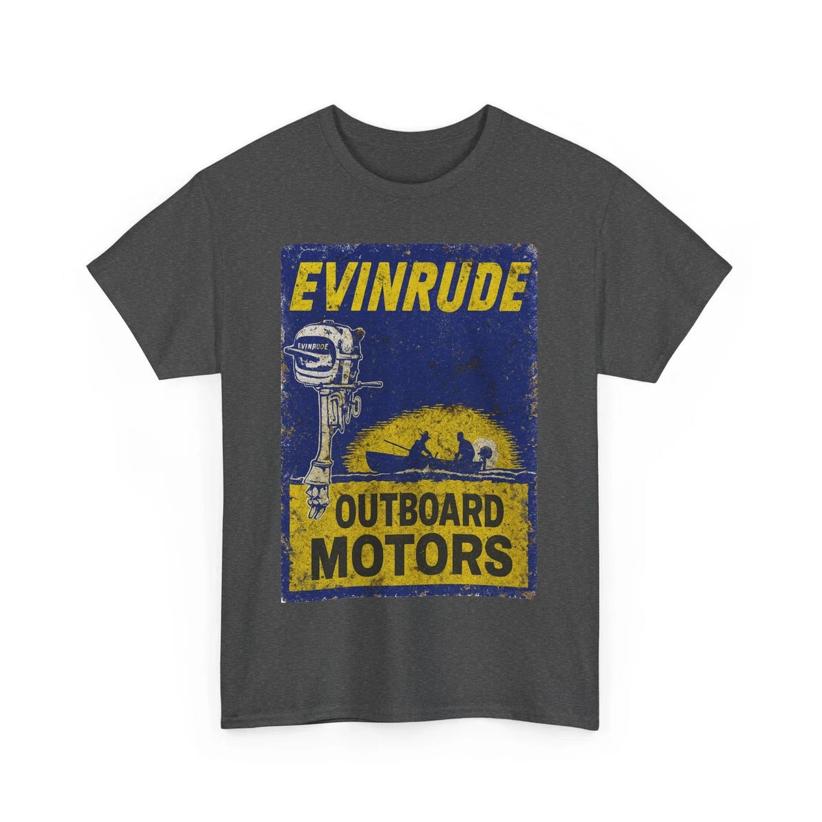 Vintage Evinrude Outboard Motors Distressed Fishing Boat Boating Graphic T-Shirt