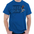 Funny Football Fan Drinking Beer Run Humor Mens Casual Crewneck T Shirts Tees