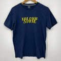 Volcom T-Shirt Men's Size S Blue Organic Cotton Stone Logo Modern Fit