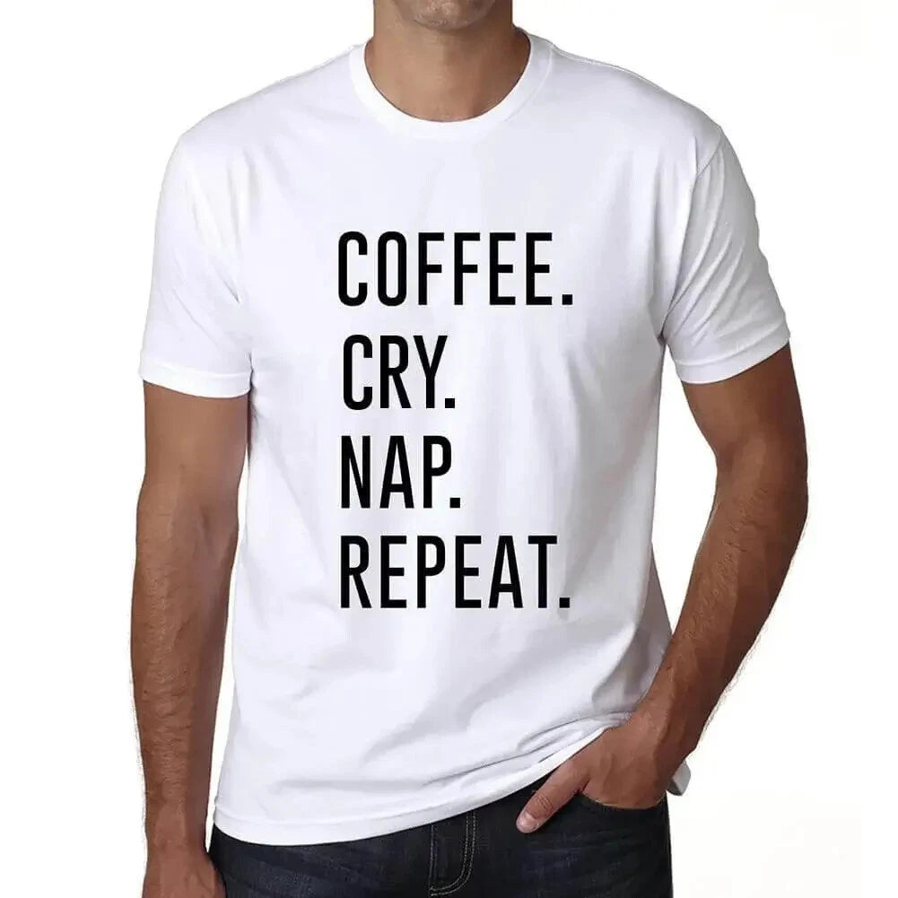 ULTRABASIC men's t-shirt coffee cries nap repetition coffee cry nap repeat